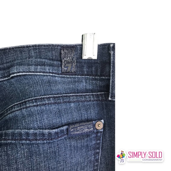 7 For All Mankind Women's Bootcut Jeans Mid-Rise Denim Pants Dark Wash Cotton 28 - Picture 7 of 10